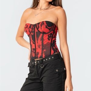 Edikted Mesh Tati Mini Skirt and Aly Corset Top Set